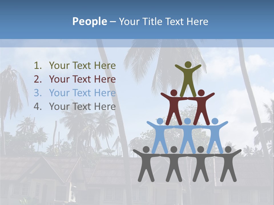 Bungalows At A Tropical Resort PowerPoint Template