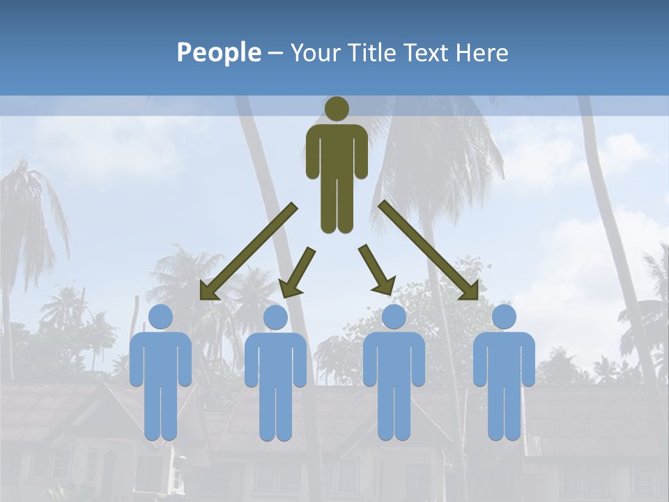 Bungalows At A Tropical Resort PowerPoint Template