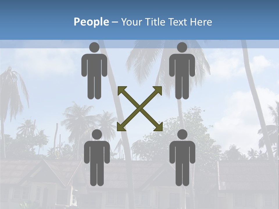 Bungalows At A Tropical Resort PowerPoint Template