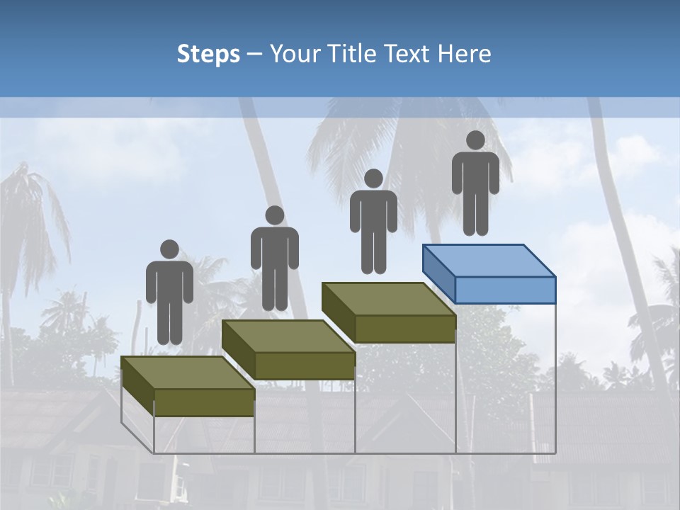 Bungalows At A Tropical Resort PowerPoint Template