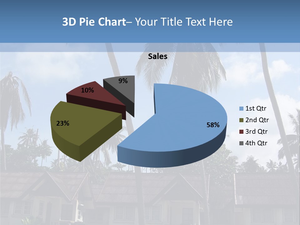 Bungalows At A Tropical Resort PowerPoint Template
