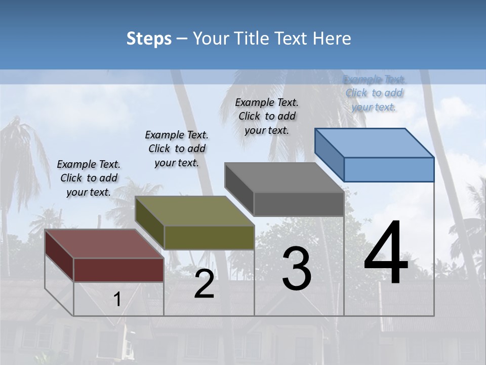 Bungalows At A Tropical Resort PowerPoint Template