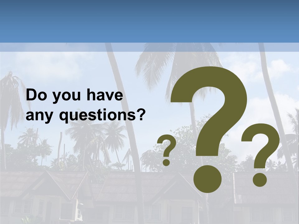 Bungalows At A Tropical Resort PowerPoint Template