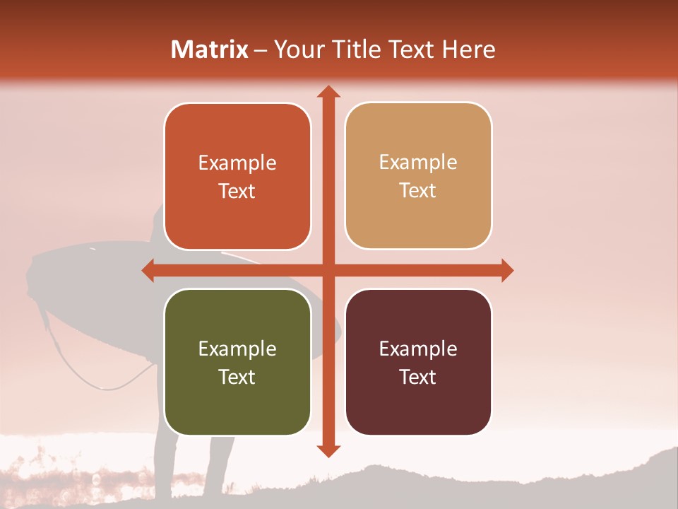 Surfer About To Enter The Surf At Sunset On A Cliff In Santa Cruz, Ca. PowerPoint Template