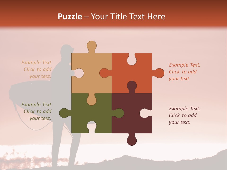 Surfer About To Enter The Surf At Sunset On A Cliff In Santa Cruz, Ca. PowerPoint Template