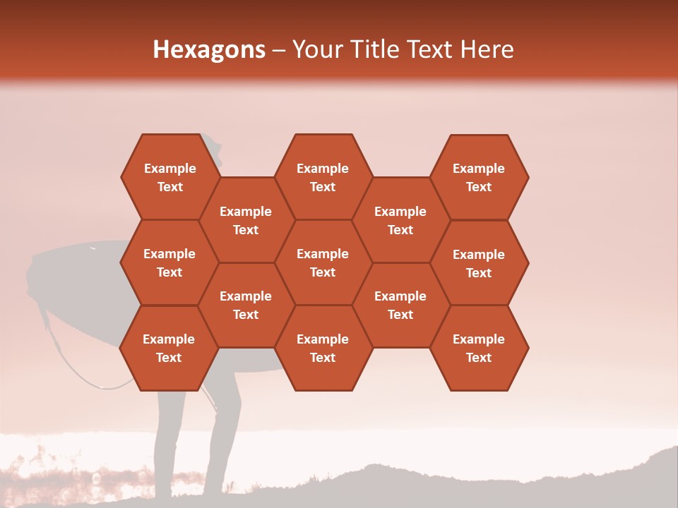 Surfer About To Enter The Surf At Sunset On A Cliff In Santa Cruz, Ca. PowerPoint Template