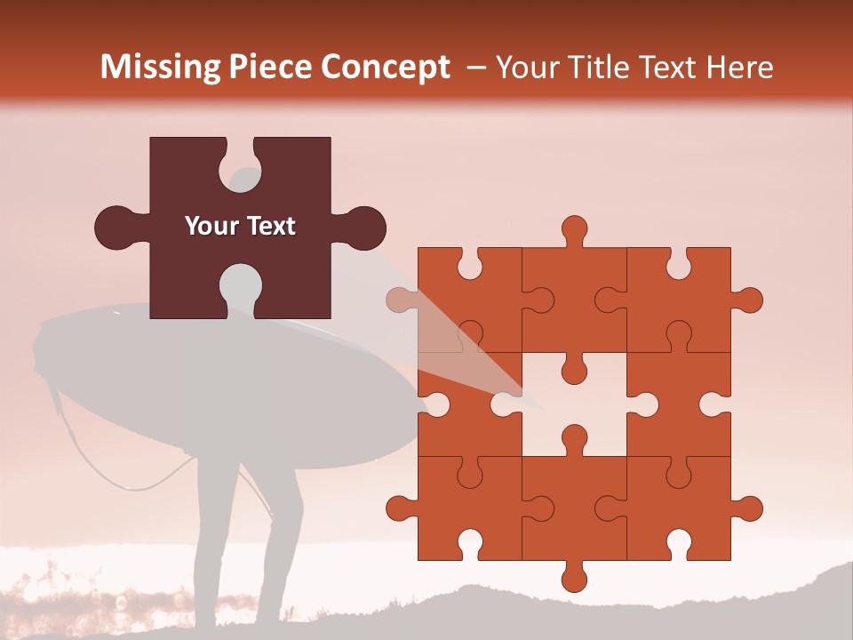 Surfer About To Enter The Surf At Sunset On A Cliff In Santa Cruz, Ca. PowerPoint Template