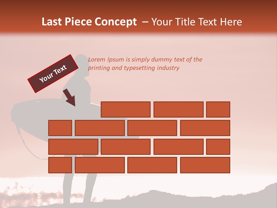 Surfer About To Enter The Surf At Sunset On A Cliff In Santa Cruz, Ca. PowerPoint Template