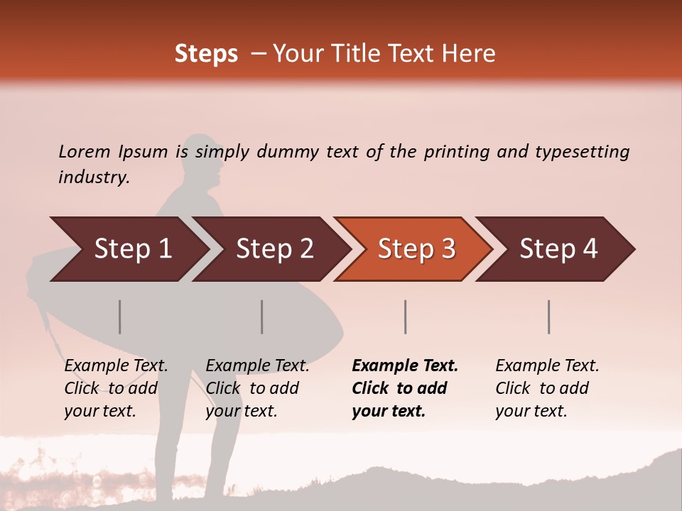 Surfer About To Enter The Surf At Sunset On A Cliff In Santa Cruz, Ca. PowerPoint Template