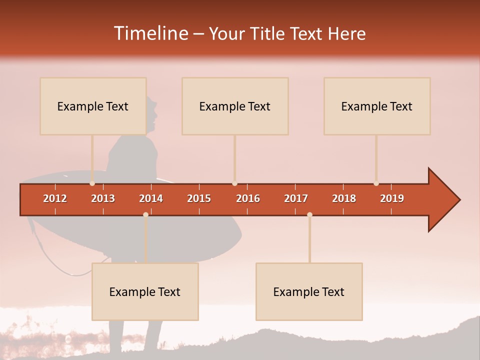 Surfer About To Enter The Surf At Sunset On A Cliff In Santa Cruz, Ca. PowerPoint Template