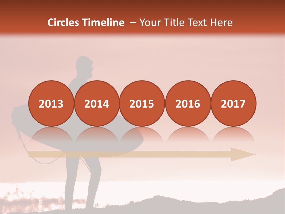 Surfer About To Enter The Surf At Sunset On A Cliff In Santa Cruz, Ca. PowerPoint Template