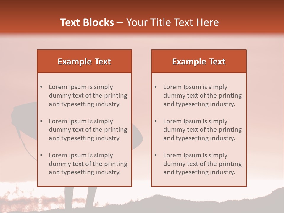 Surfer About To Enter The Surf At Sunset On A Cliff In Santa Cruz, Ca. PowerPoint Template