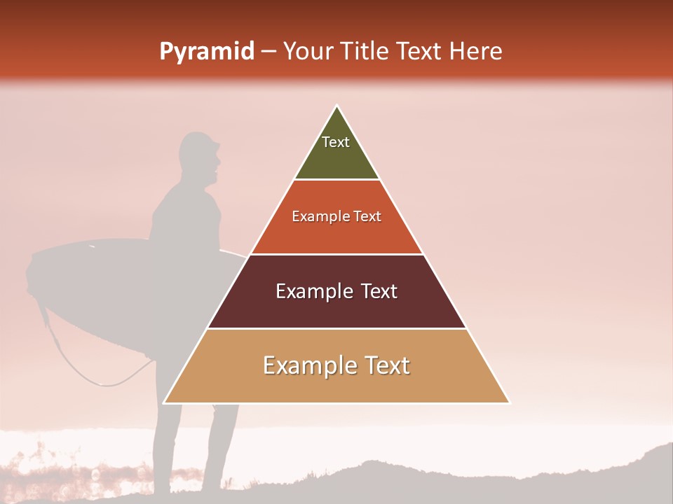 Surfer About To Enter The Surf At Sunset On A Cliff In Santa Cruz, Ca. PowerPoint Template