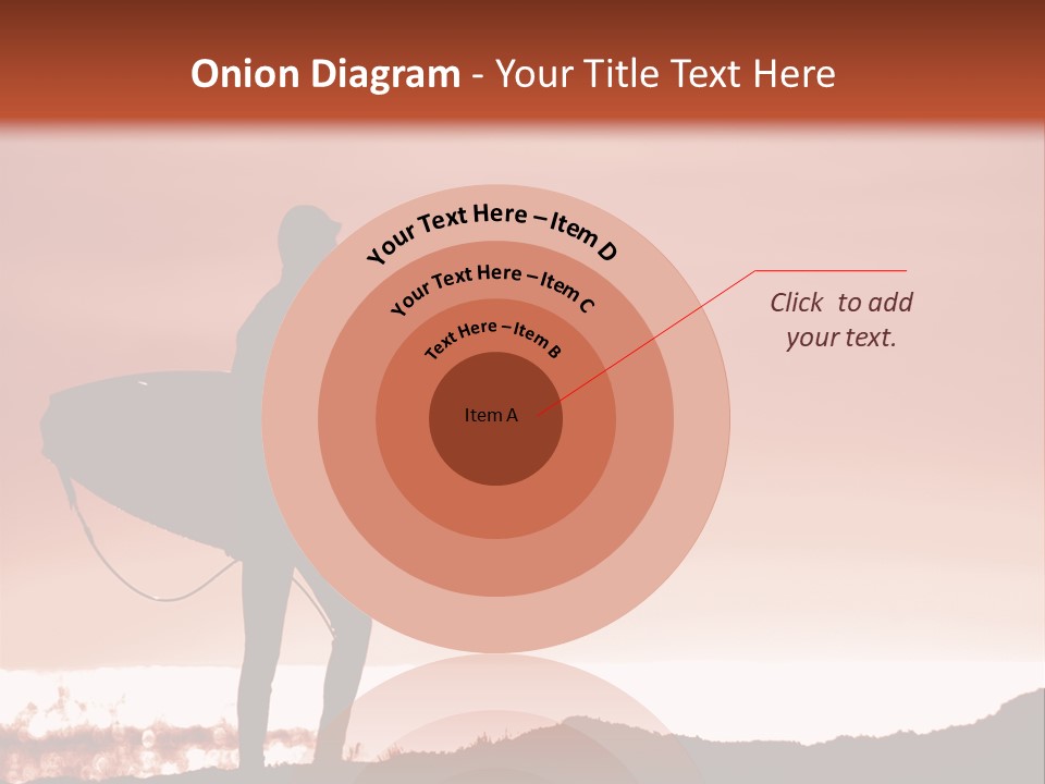 Surfer About To Enter The Surf At Sunset On A Cliff In Santa Cruz, Ca. PowerPoint Template