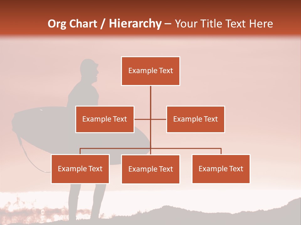 Surfer About To Enter The Surf At Sunset On A Cliff In Santa Cruz, Ca. PowerPoint Template