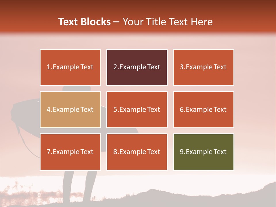 Surfer About To Enter The Surf At Sunset On A Cliff In Santa Cruz, Ca. PowerPoint Template