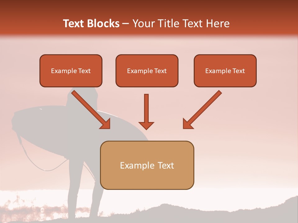 Surfer About To Enter The Surf At Sunset On A Cliff In Santa Cruz, Ca. PowerPoint Template