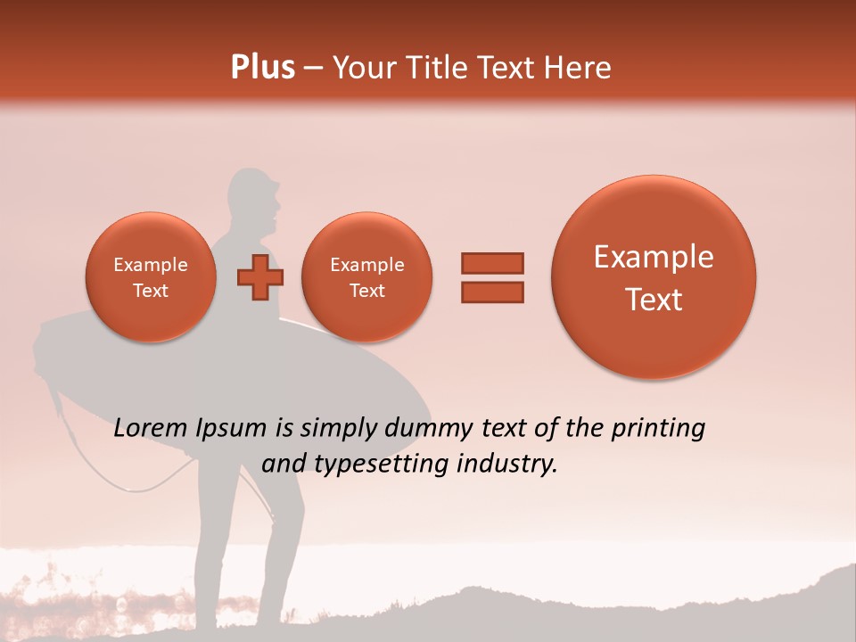 Surfer About To Enter The Surf At Sunset On A Cliff In Santa Cruz, Ca. PowerPoint Template