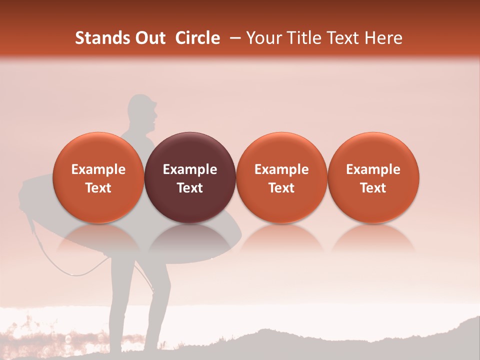 Surfer About To Enter The Surf At Sunset On A Cliff In Santa Cruz, Ca. PowerPoint Template