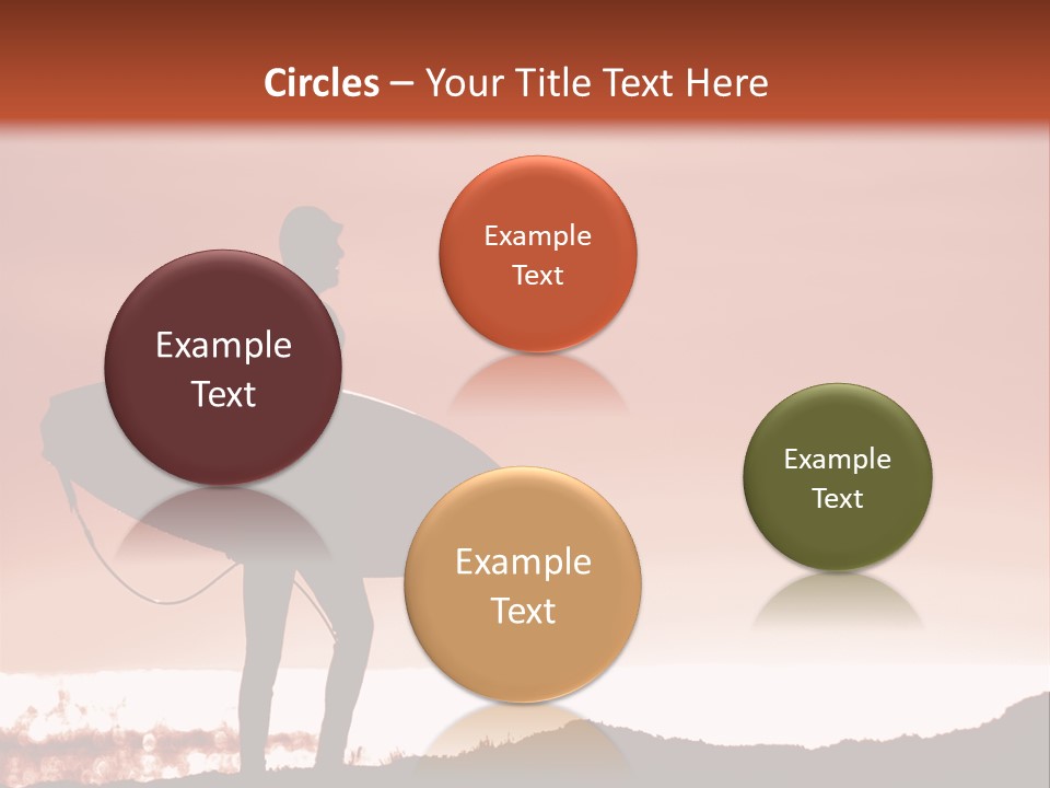 Surfer About To Enter The Surf At Sunset On A Cliff In Santa Cruz, Ca. PowerPoint Template