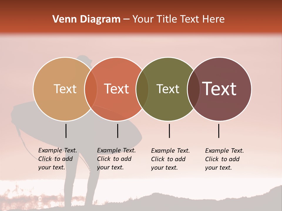 Surfer About To Enter The Surf At Sunset On A Cliff In Santa Cruz, Ca. PowerPoint Template