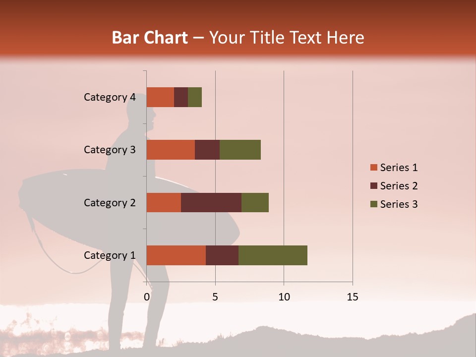 Surfer About To Enter The Surf At Sunset On A Cliff In Santa Cruz, Ca. PowerPoint Template