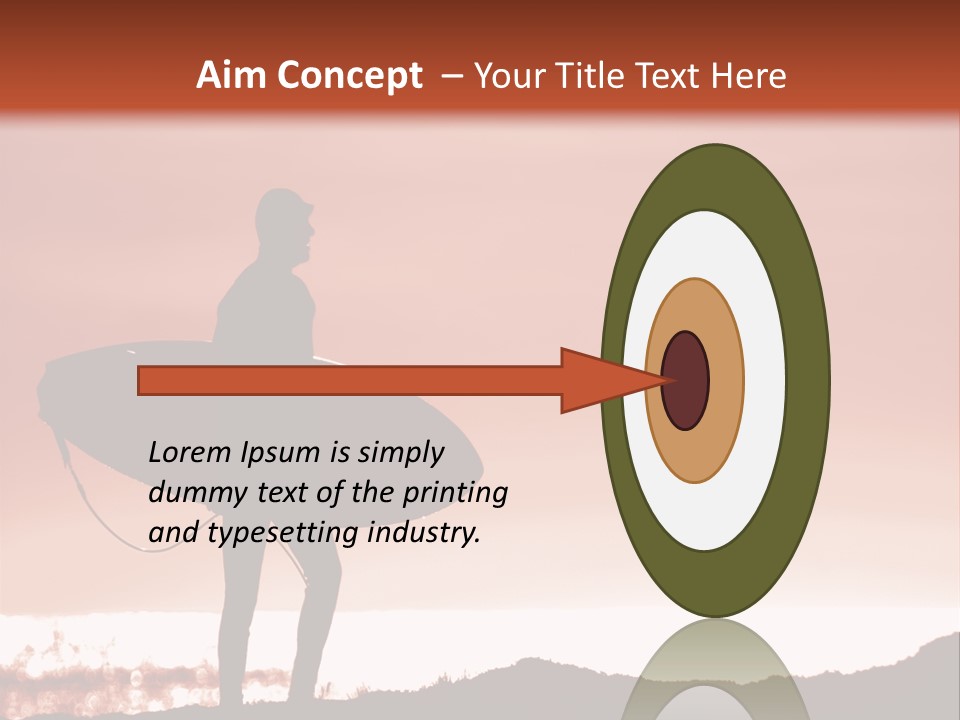 Surfer About To Enter The Surf At Sunset On A Cliff In Santa Cruz, Ca. PowerPoint Template