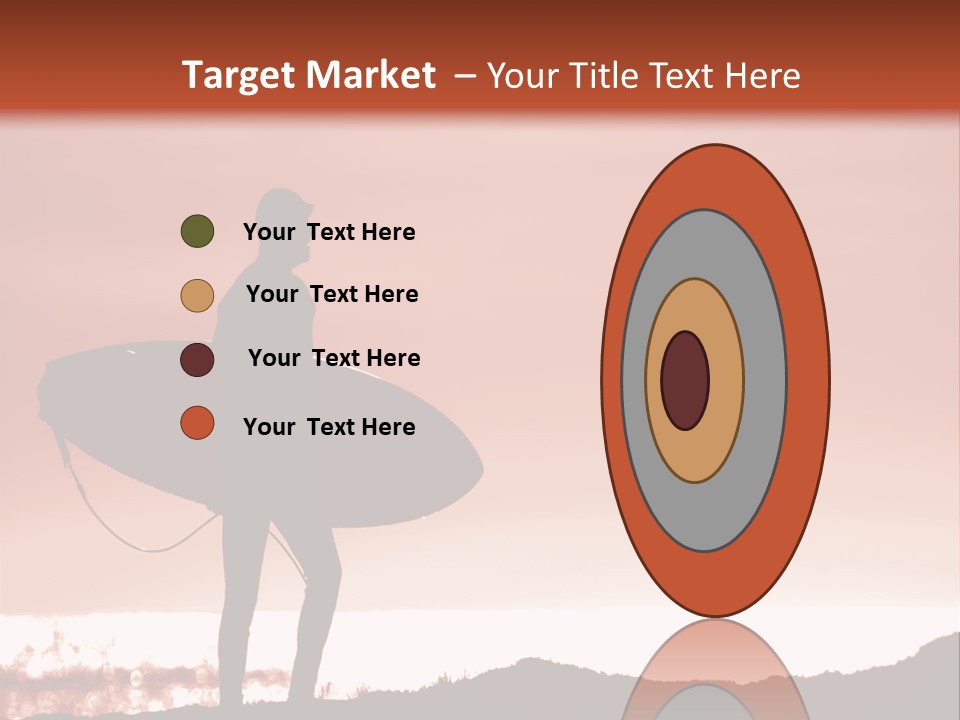 Surfer About To Enter The Surf At Sunset On A Cliff In Santa Cruz, Ca. PowerPoint Template