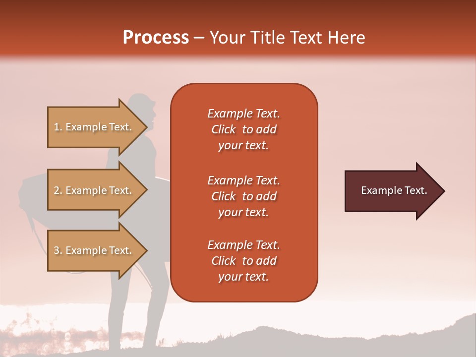 Surfer About To Enter The Surf At Sunset On A Cliff In Santa Cruz, Ca. PowerPoint Template
