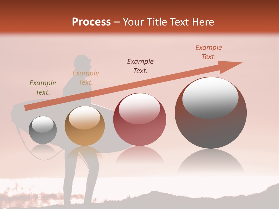 Surfer About To Enter The Surf At Sunset On A Cliff In Santa Cruz, Ca. PowerPoint Template