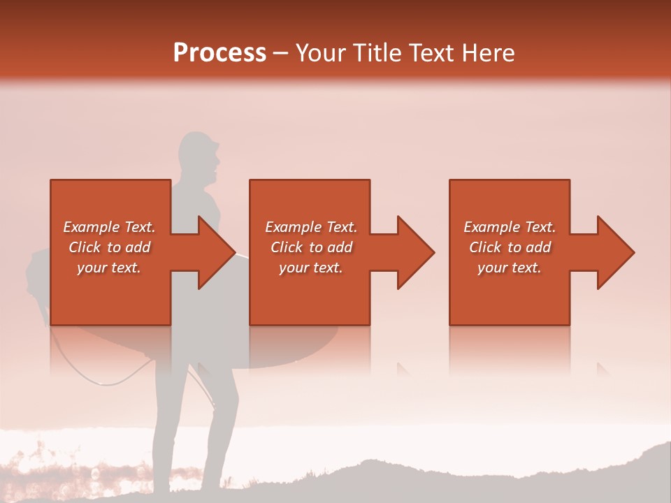 Surfer About To Enter The Surf At Sunset On A Cliff In Santa Cruz, Ca. PowerPoint Template