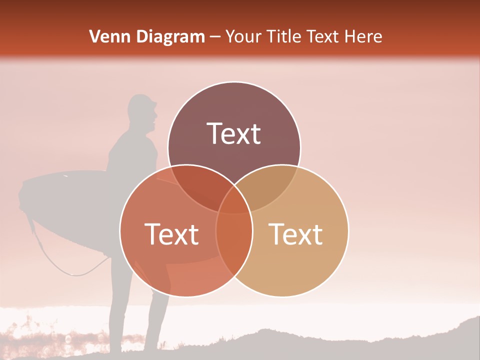 Surfer About To Enter The Surf At Sunset On A Cliff In Santa Cruz, Ca. PowerPoint Template