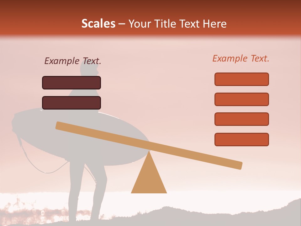 Surfer About To Enter The Surf At Sunset On A Cliff In Santa Cruz, Ca. PowerPoint Template
