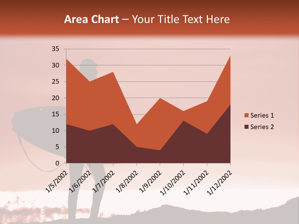 Surfer About To Enter The Surf At Sunset On A Cliff In Santa Cruz, Ca. PowerPoint Template