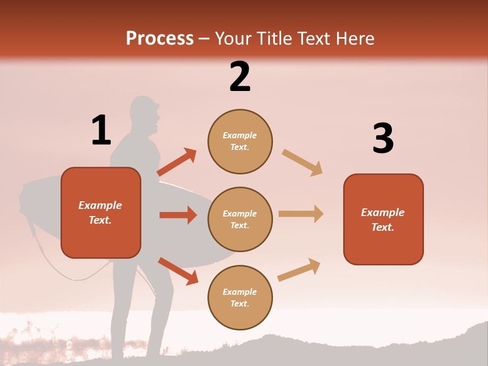 Surfer About To Enter The Surf At Sunset On A Cliff In Santa Cruz, Ca. PowerPoint Template