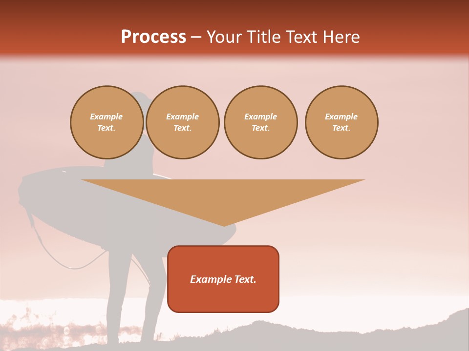 Surfer About To Enter The Surf At Sunset On A Cliff In Santa Cruz, Ca. PowerPoint Template