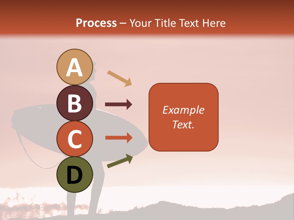 Surfer About To Enter The Surf At Sunset On A Cliff In Santa Cruz, Ca. PowerPoint Template
