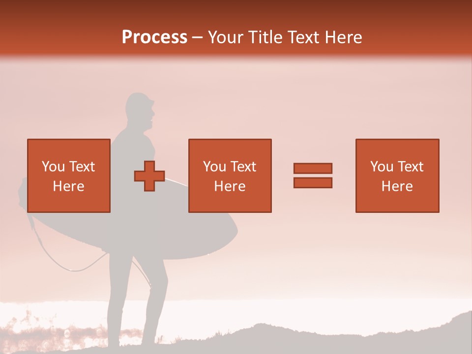 Surfer About To Enter The Surf At Sunset On A Cliff In Santa Cruz, Ca. PowerPoint Template