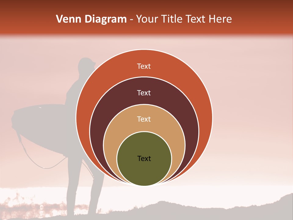 Surfer About To Enter The Surf At Sunset On A Cliff In Santa Cruz, Ca. PowerPoint Template