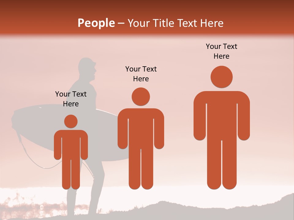 Surfer About To Enter The Surf At Sunset On A Cliff In Santa Cruz, Ca. PowerPoint Template