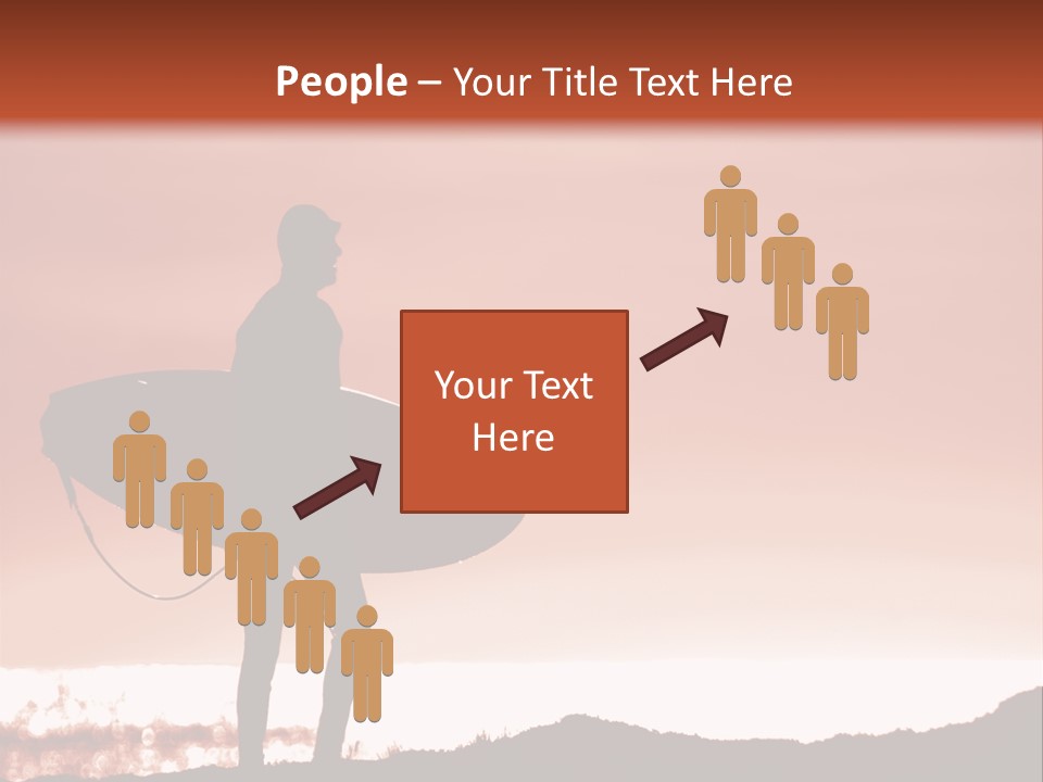 Surfer About To Enter The Surf At Sunset On A Cliff In Santa Cruz, Ca. PowerPoint Template