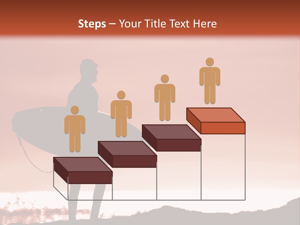 Surfer About To Enter The Surf At Sunset On A Cliff In Santa Cruz, Ca. PowerPoint Template