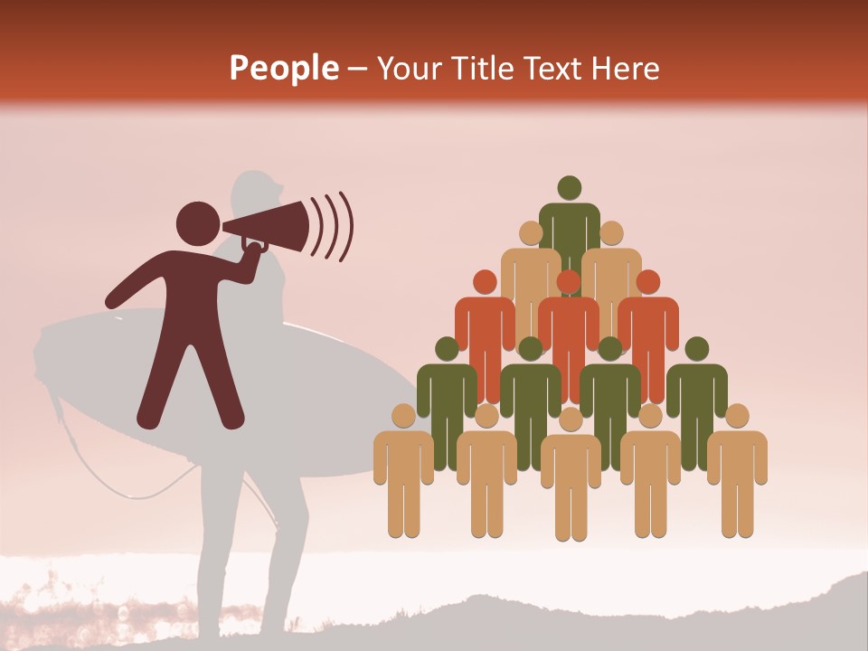 Surfer About To Enter The Surf At Sunset On A Cliff In Santa Cruz, Ca. PowerPoint Template