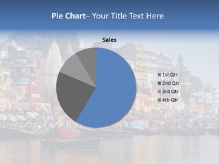 Boats And Reflection In Water At The Main Ghat In Varanasi On A Sunny Day PowerPoint Template