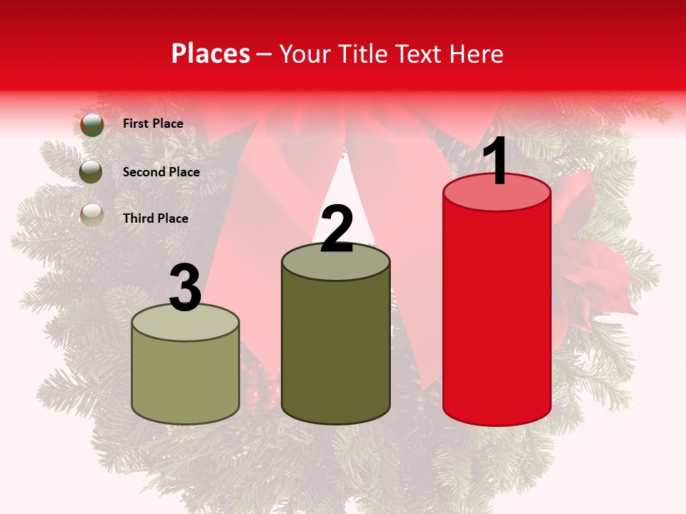 Christmas Wreath Made From Real Pine Boughs Isolated On White Background PowerPoint Template