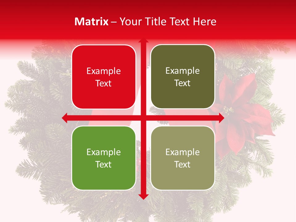 Christmas Wreath Made From Real Pine Boughs Isolated On White Background PowerPoint Template