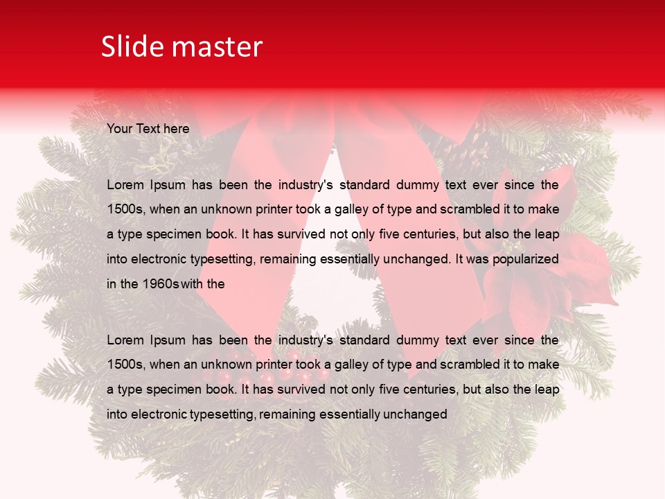 Christmas Wreath Made From Real Pine Boughs Isolated On White Background PowerPoint Template