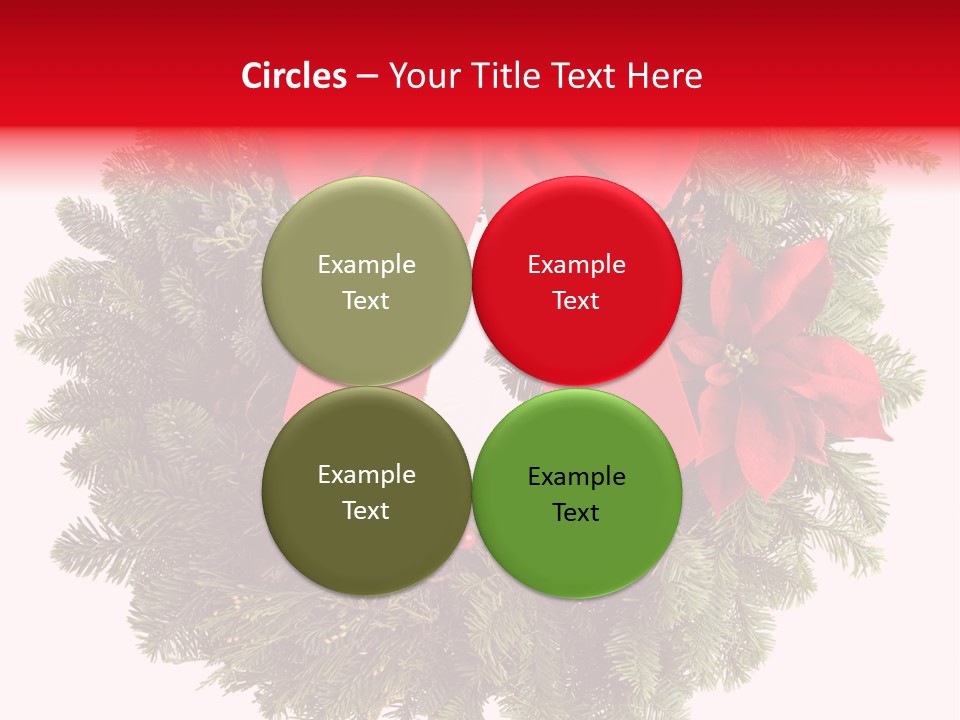 Christmas Wreath Made From Real Pine Boughs Isolated On White Background PowerPoint Template