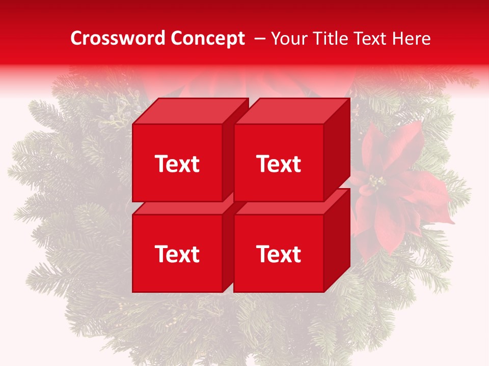 Christmas Wreath Made From Real Pine Boughs Isolated On White Background PowerPoint Template