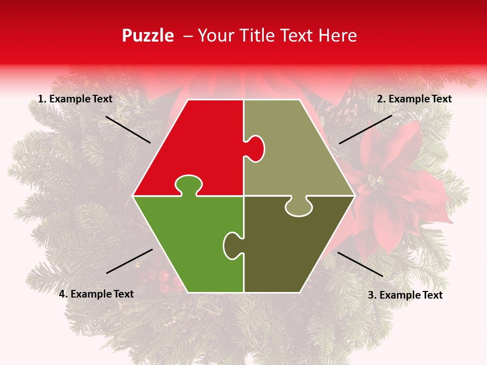 Christmas Wreath Made From Real Pine Boughs Isolated On White Background PowerPoint Template